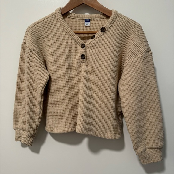 OLD NAVY | Waffle Knit Cotton Blend Henley Top - Picture 1 of 5